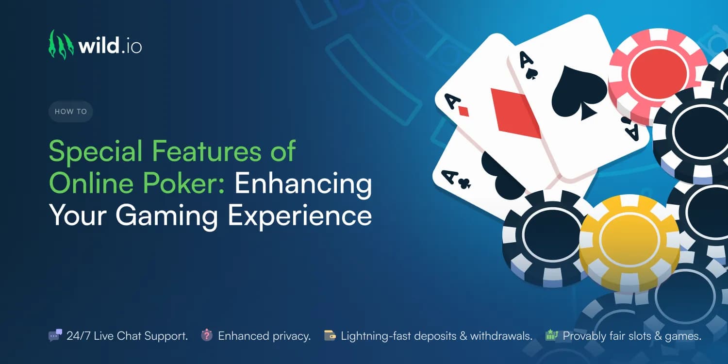 banner for special features of online poker